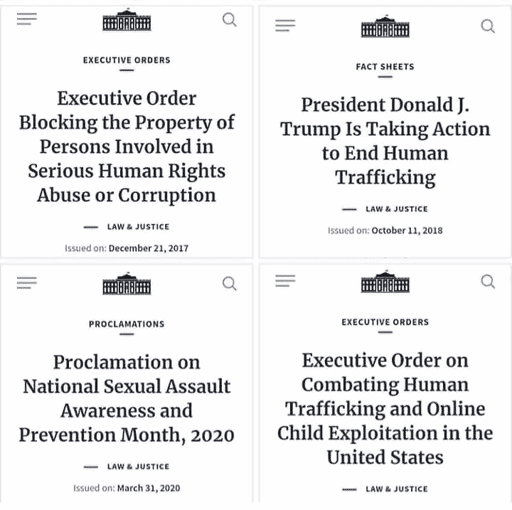Menschenhandel von Donald Trump
