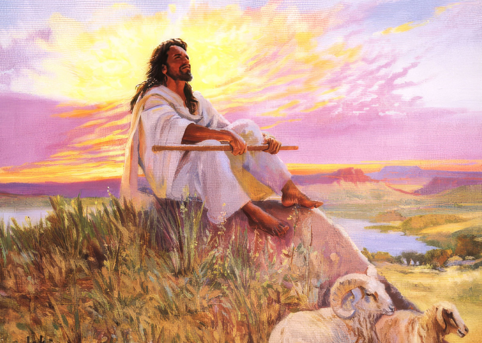 jesus christ nature shepherd