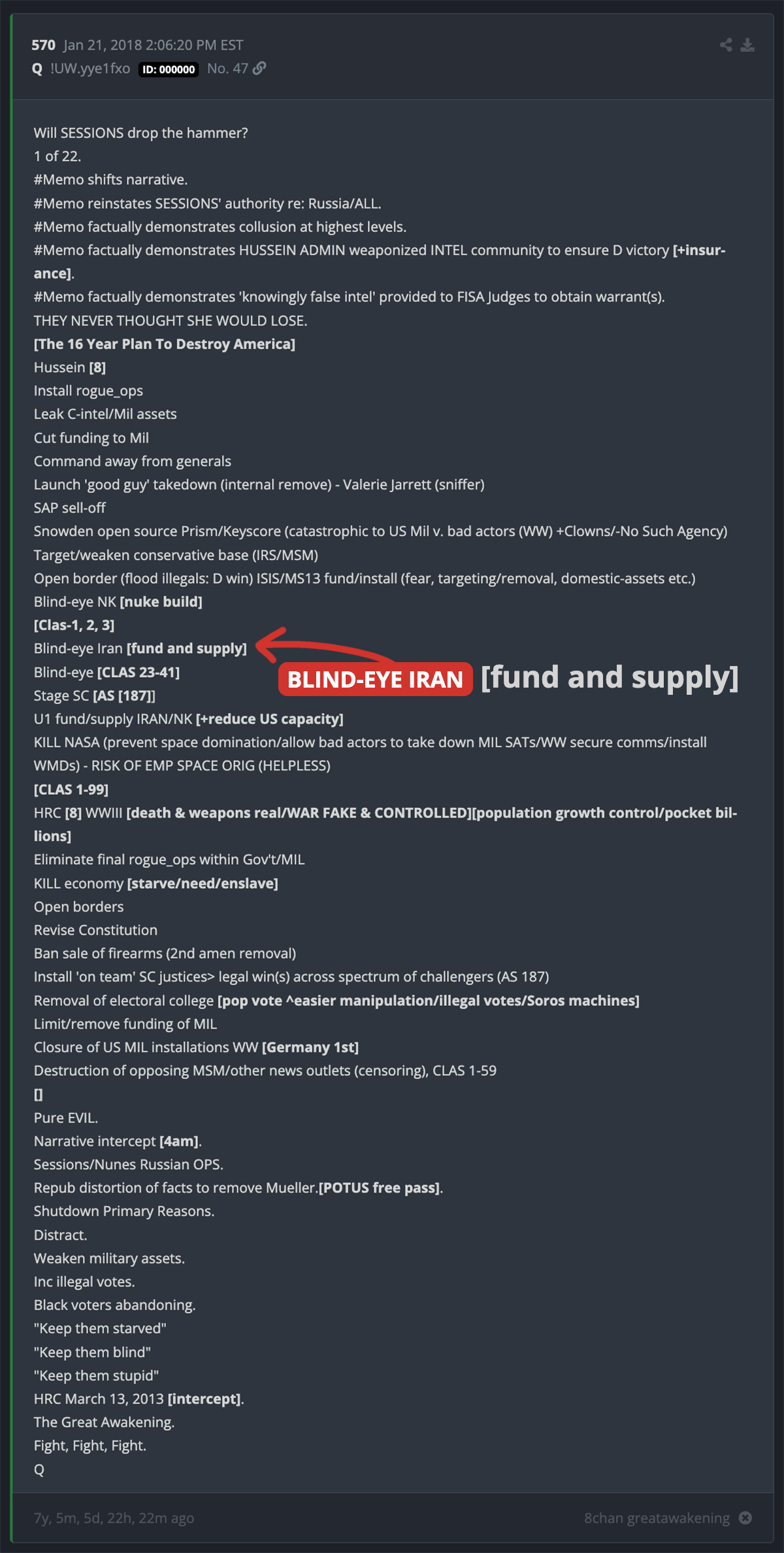 q 16 year plan destroy america