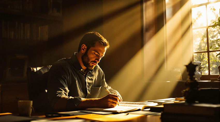 man-writing