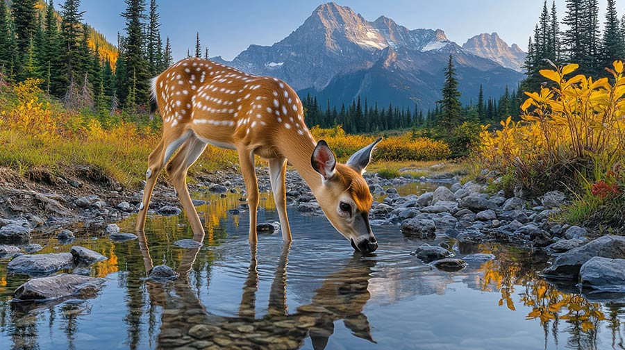 deer water nature deer water nature